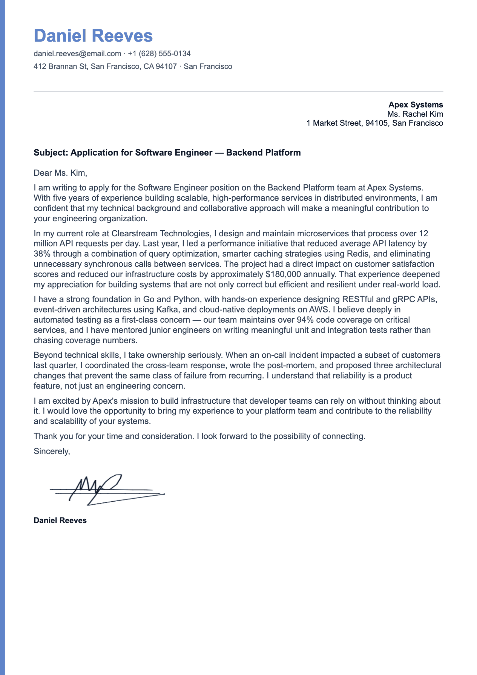 Cover letter template preview