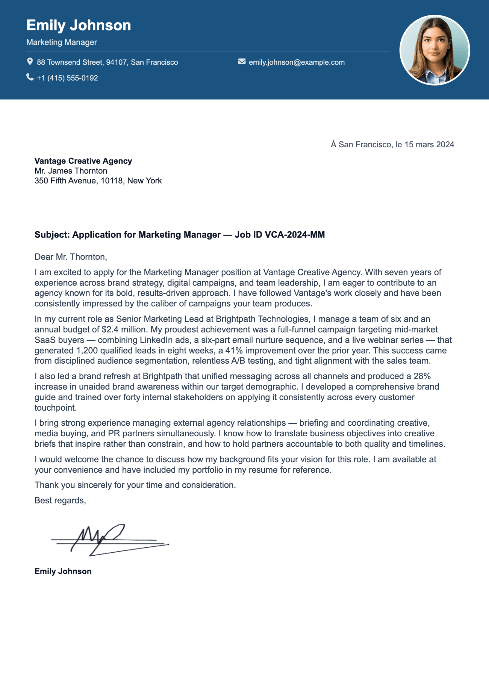 Cover letter template preview